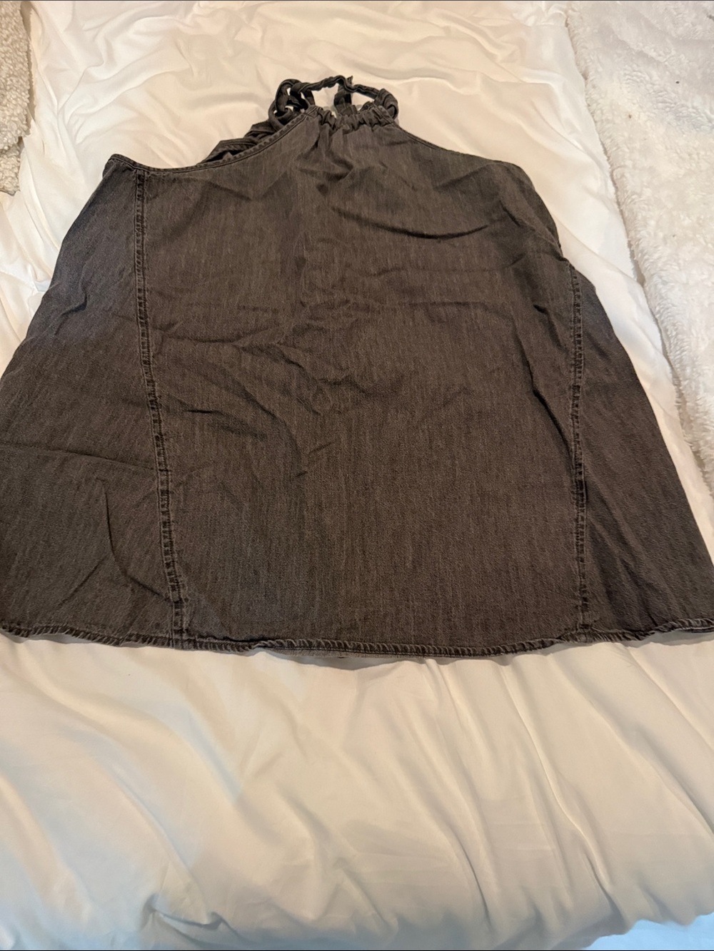 Women’s Dark Gray Halter Denim Shirt